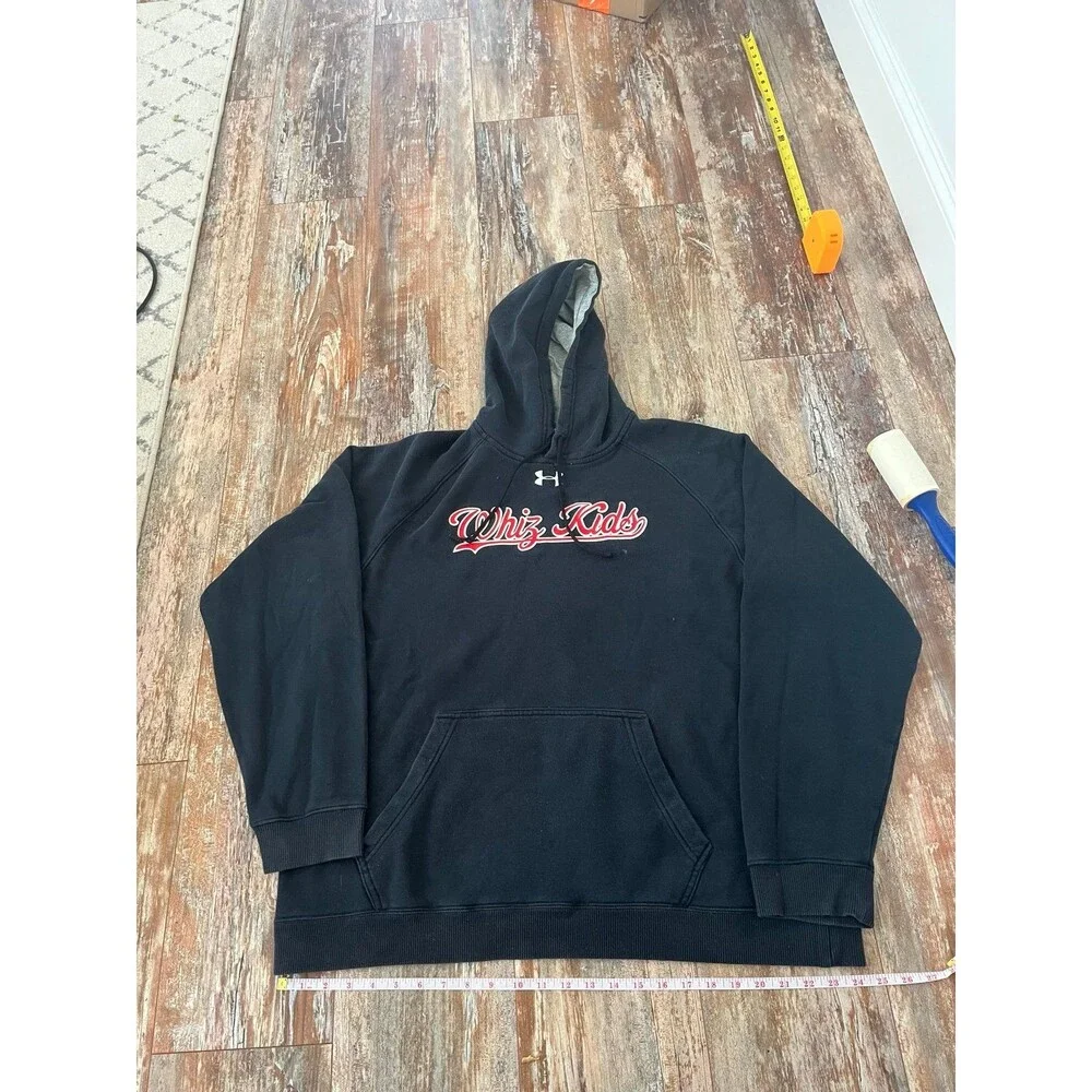 Men’s “Whiz Kids” Under Armour Black Pullover Hoodie Size XL